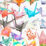 Origami Cranes on Fish Wires