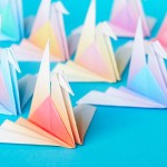 Paper Birds on Blue