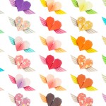 Paper folded wing-hearts pattern