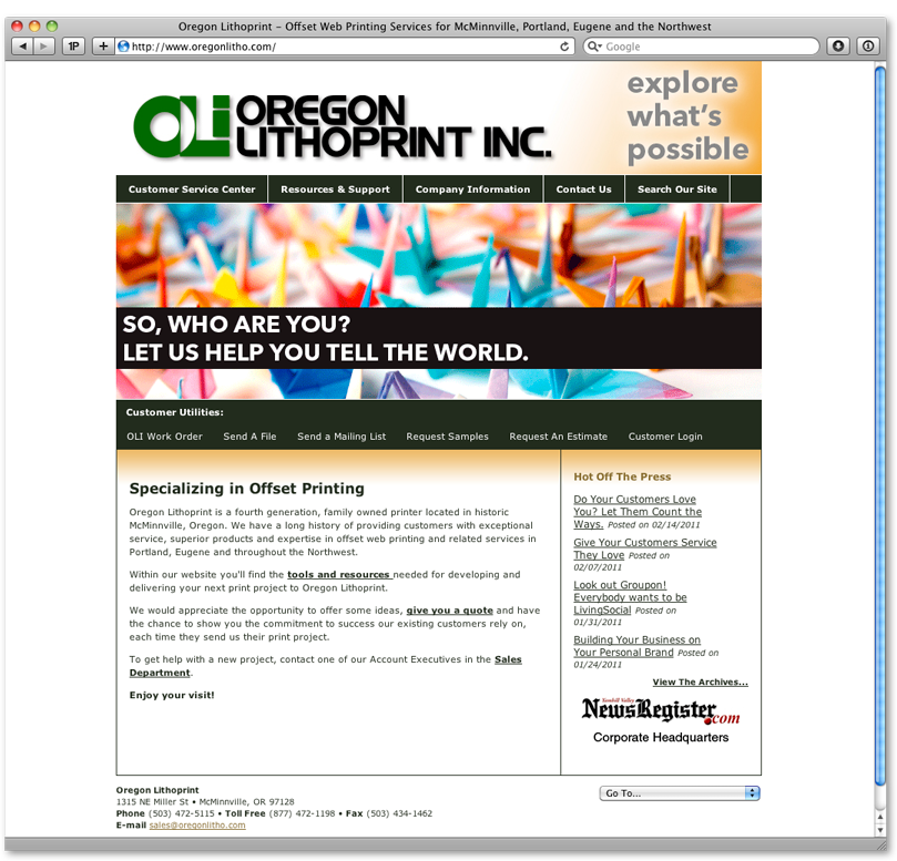 [Website] Oregon Lithoprint – Offset Web Printing Services