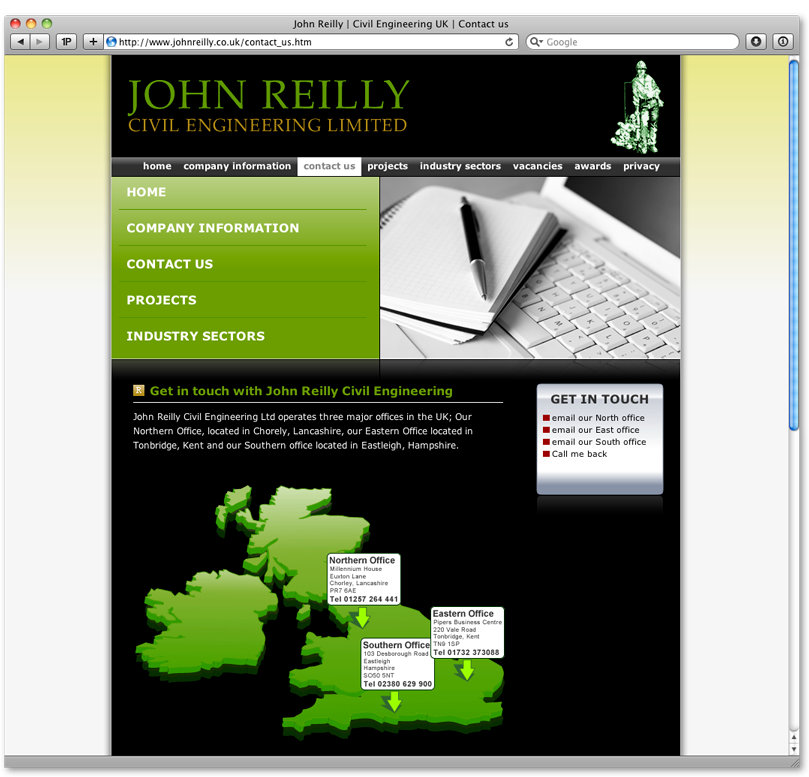 [Website] John Reilly Civil Engineering Limited: Contact